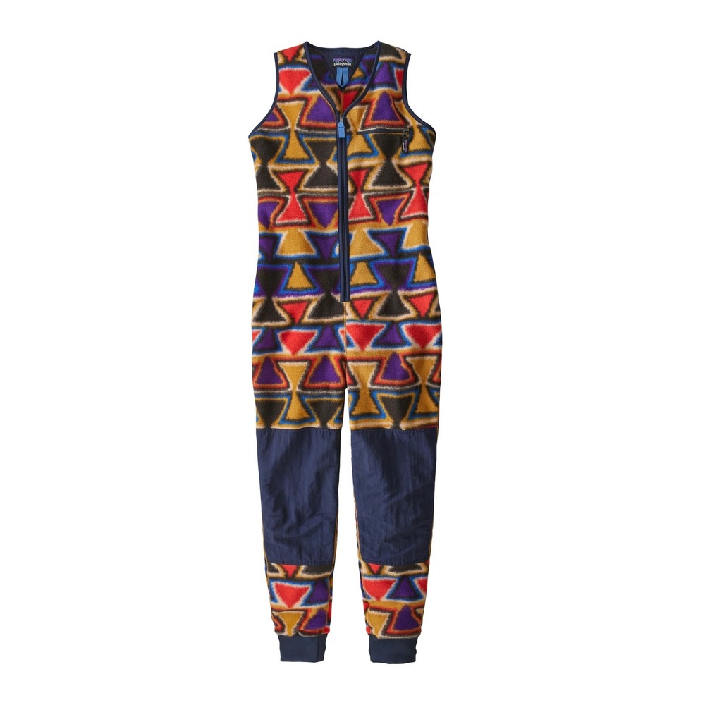 Patagonia Synchilla Patched Jumpsuit Fleece Geometric Tribal Print Sleeveless